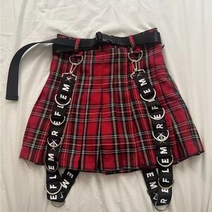 Reflem Pleated Plaid Mini Skirt - Japanese Punk - JP Small